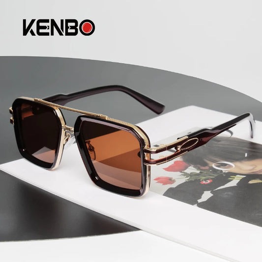 2025 Steam Punk Sunglasses Retro Square Men Women Fashion Double Beam Glasses Unisex Metal Frame Trendy Shades Oculos De Sol