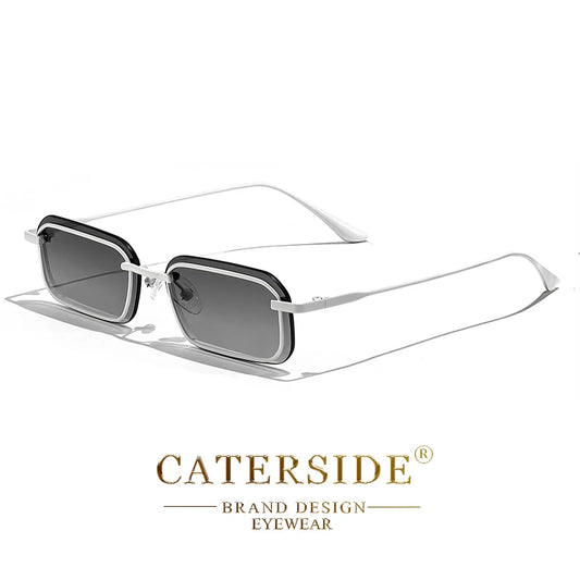 Lunettes de soleil homme luxe polarisées UV400 - Monture carrée rétro  punk.