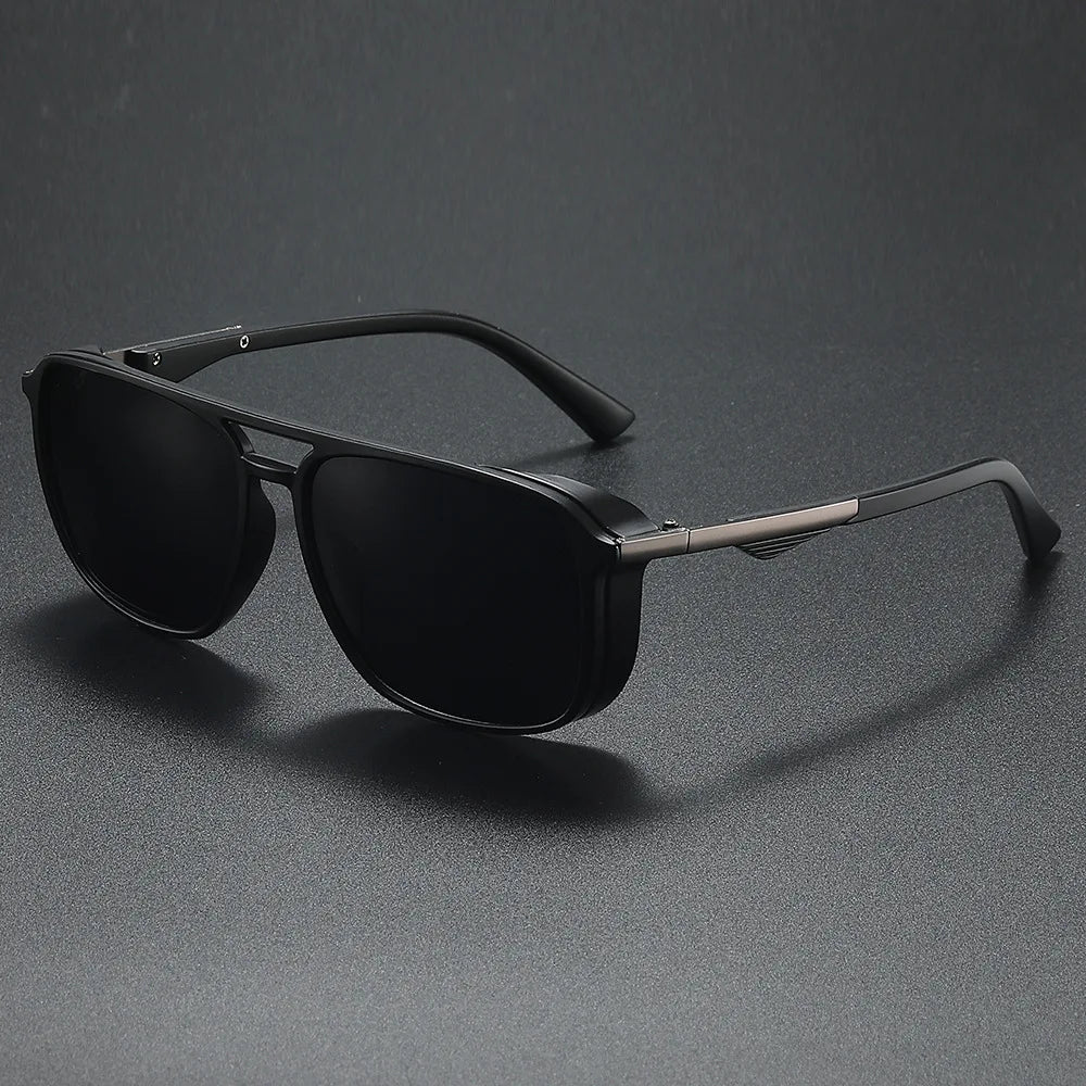 JSJM 2024 New Style Steampunk Polarized Sunglasses for Men and Women, Vintage Square Punk Sun Glasses, Shades Eyewear, UV400