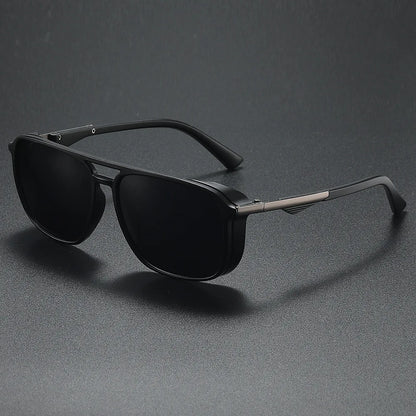 JSJM 2024 New Style Steampunk Polarized Sunglasses for Men and Women, Vintage Square Punk Sun Glasses, Shades Eyewear, UV400