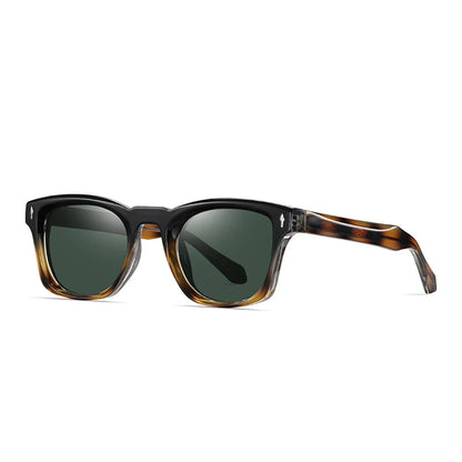 Lunettes de soleil homme luxe polarisées UV400 - Rivets punk et dégradé clair