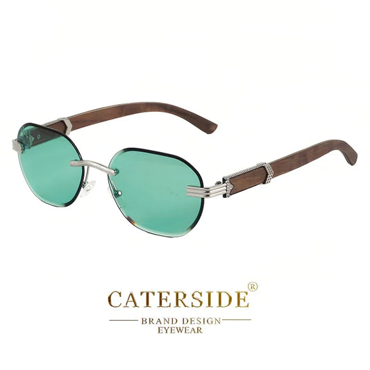 Lunettes de soleil en bois naturel pour homme et femme - Design rond - UV400 - Polarise. lunettes de soleil homme