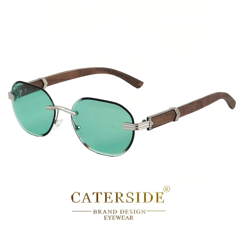 Lunettes de soleil en bois naturel pour homme et femme - Design rond - UV400 - Polarise. lunettes de soleil homme