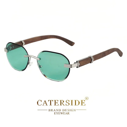 Lunettes de soleil en bois naturel pour homme et femme - Design rond - UV400 - Polarise. lunettes de soleil homme