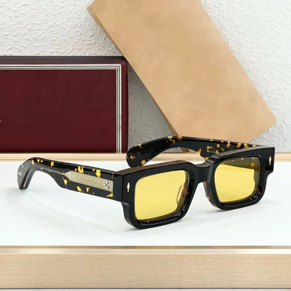 JMM ASCARlI  Acetate Square Sunglasses UV400 2025 Luxury Vintage Photochromic Glasses for Men Women Outdoor travel with Case