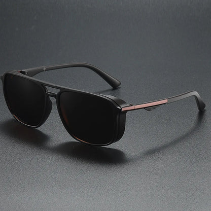 JSJM 2024 New Style Steampunk Polarized Sunglasses for Men and Women, Vintage Square Punk Sun Glasses, Shades Eyewear, UV400