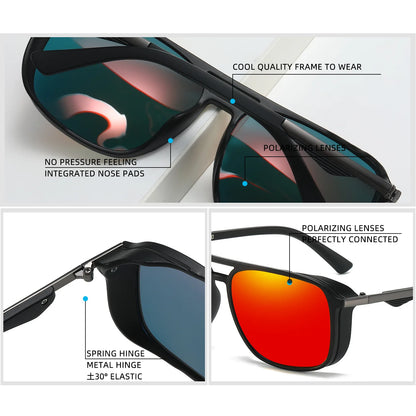 JSJM 2024 New Style Steampunk Polarized Sunglasses for Men and Women, Vintage Square Punk Sun Glasses, Shades Eyewear, UV400