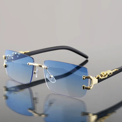1 Pc Fashionable Women Men Sunglasses Frameless Rectangular Personalized Sunglasses for Daily Life Vintage Sun Glasses Gafas