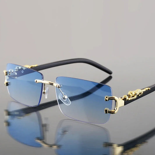 1 Pc Fashionable Women Men Sunglasses Frameless Rectangular Personalized Sunglasses for Daily Life Vintage Sun Glasses Gafas
