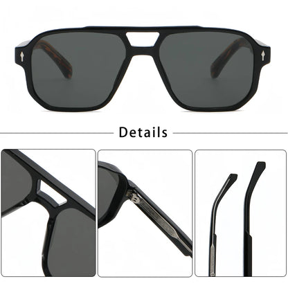 Lunettes de soleil homme luxe double pont, verres polarisés