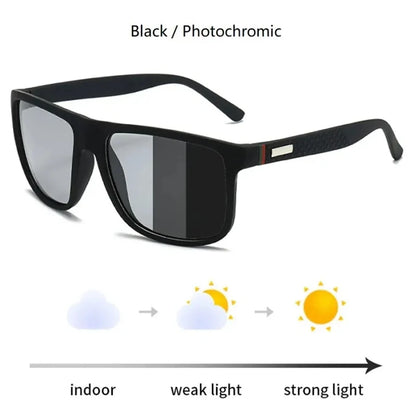 Fashion Photochromic Polarized Sunglasses Men Women Vintage Square Mens Sun Glasses Brand Designer Driving Fishing UV400 Shades