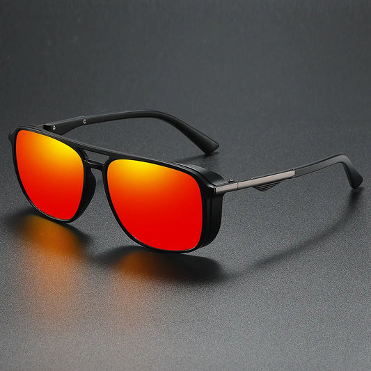 JSJM 2024 New Style Steampunk Polarized Sunglasses for Men and Women, Vintage Square Punk Sun Glasses, Shades Eyewear, UV400