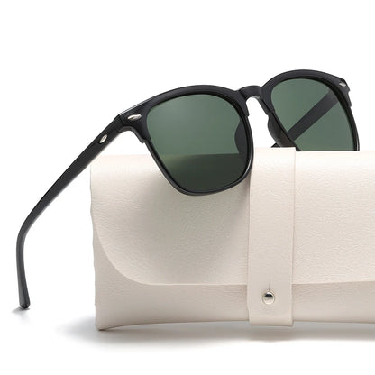 New Polarized Sunglasses Women Black Plastic Full Frame Square Sun Glasses Men Out Door Sun Eyewear Fashionable Eyeglass Uv400