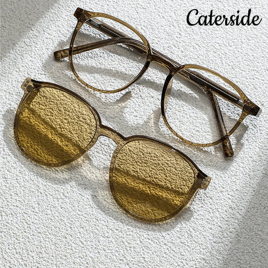 New Square Polarized Sunglasses Men TR90 Frame 2-In-1 Magnetic Suction Sun Glasses Women Driving Fishing Prescription Eyewear